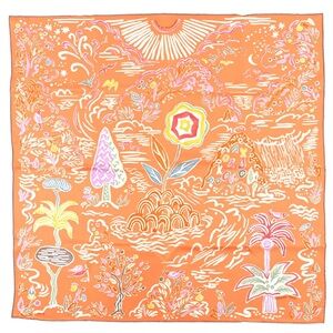 With Hermes Isola di Primavera Scarf 90